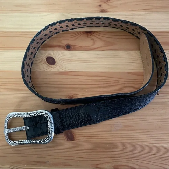 Brighton | Accessories | Brighton Black Leather Belt Silver  display picture 2